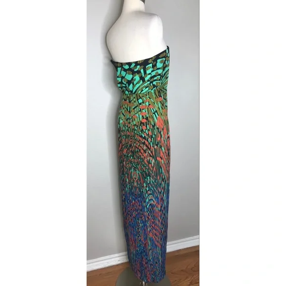 BCBGMAXAZRIA Women’s Jesse Printed Maxi Dress Size 0 Wedding Gown Formal - Picture 6 of 7